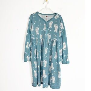 TEA COLLECTION Fox pleated Dress long sleeves Fall Kids size 10